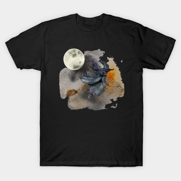 Moon Witch in Water Colour T-Shirt by Kylie Paul